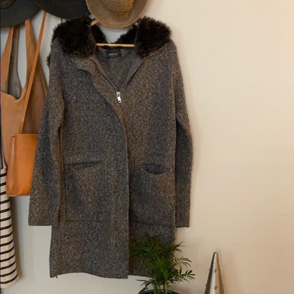 Zara Knit Hooded Coat